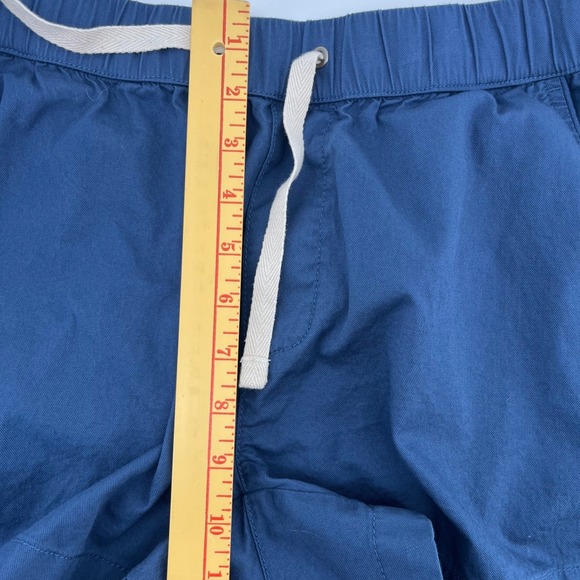 Pact Women's Daily Twill Blue Cotton Shorts Elastic Waist Drawstring Size Medium - Picture 5 of 7